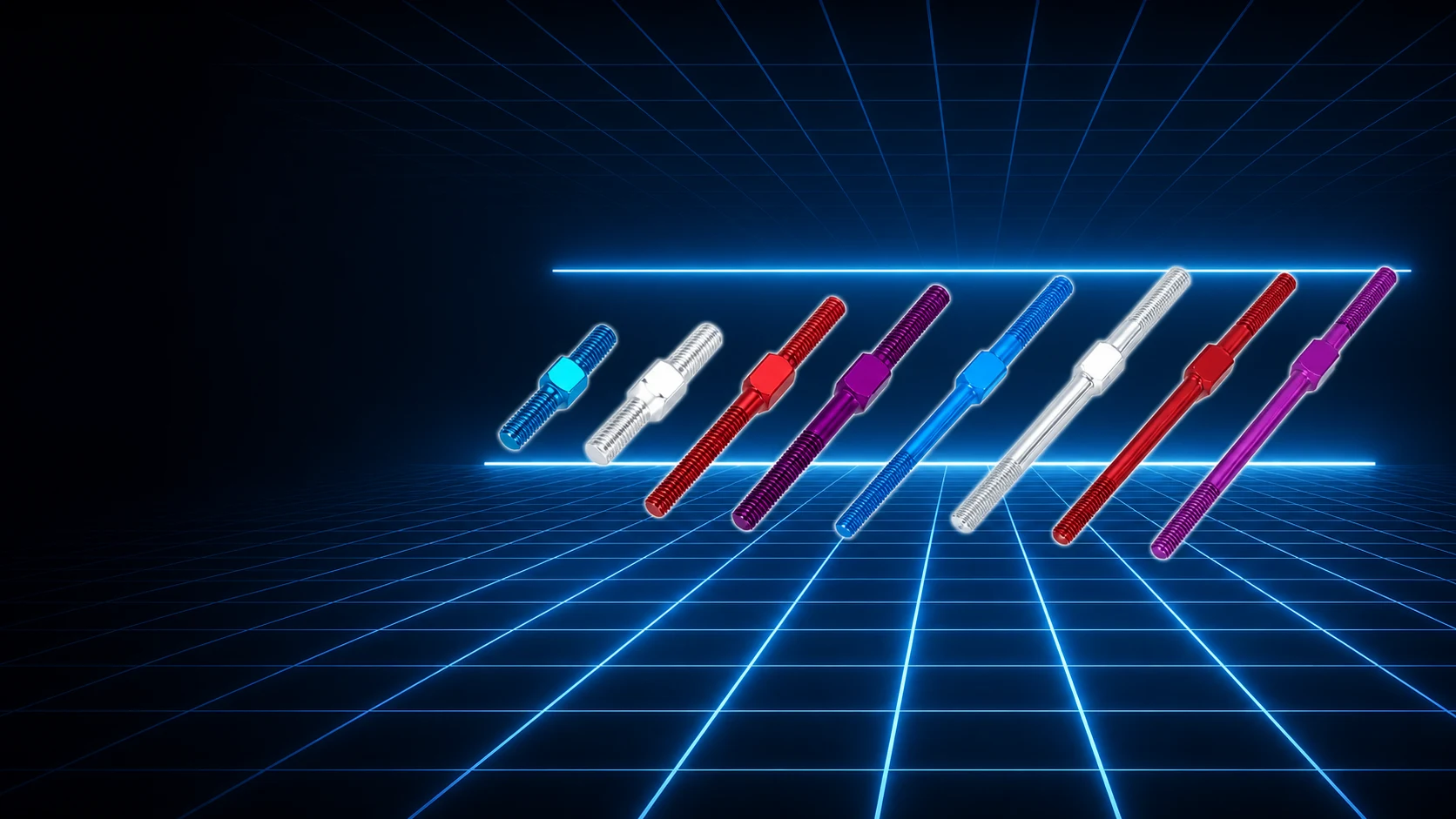 SQUARE duralumin turnbuckles in multiple sizes and colors