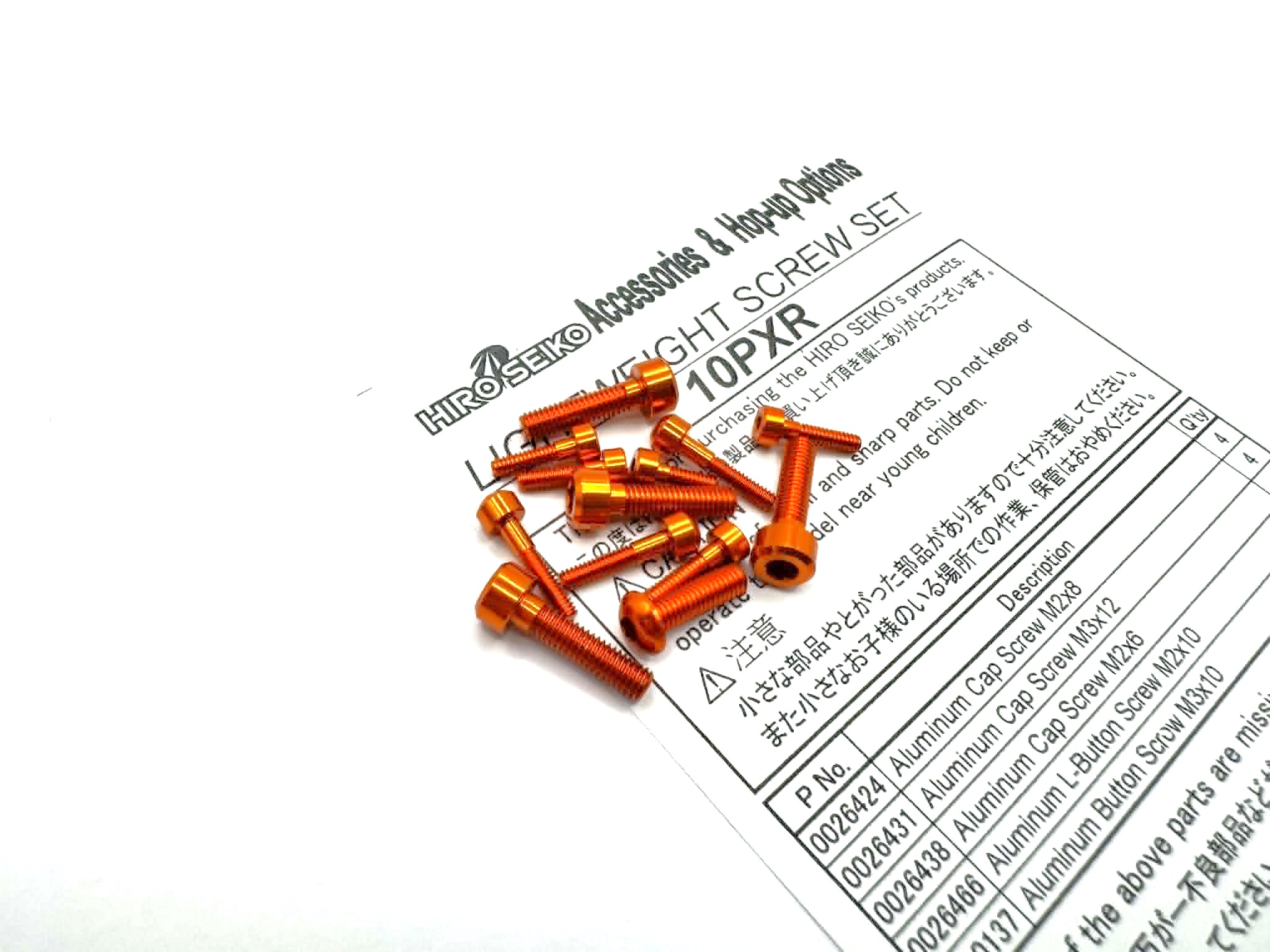 10PXR Light Weight Screw Set (Orange)