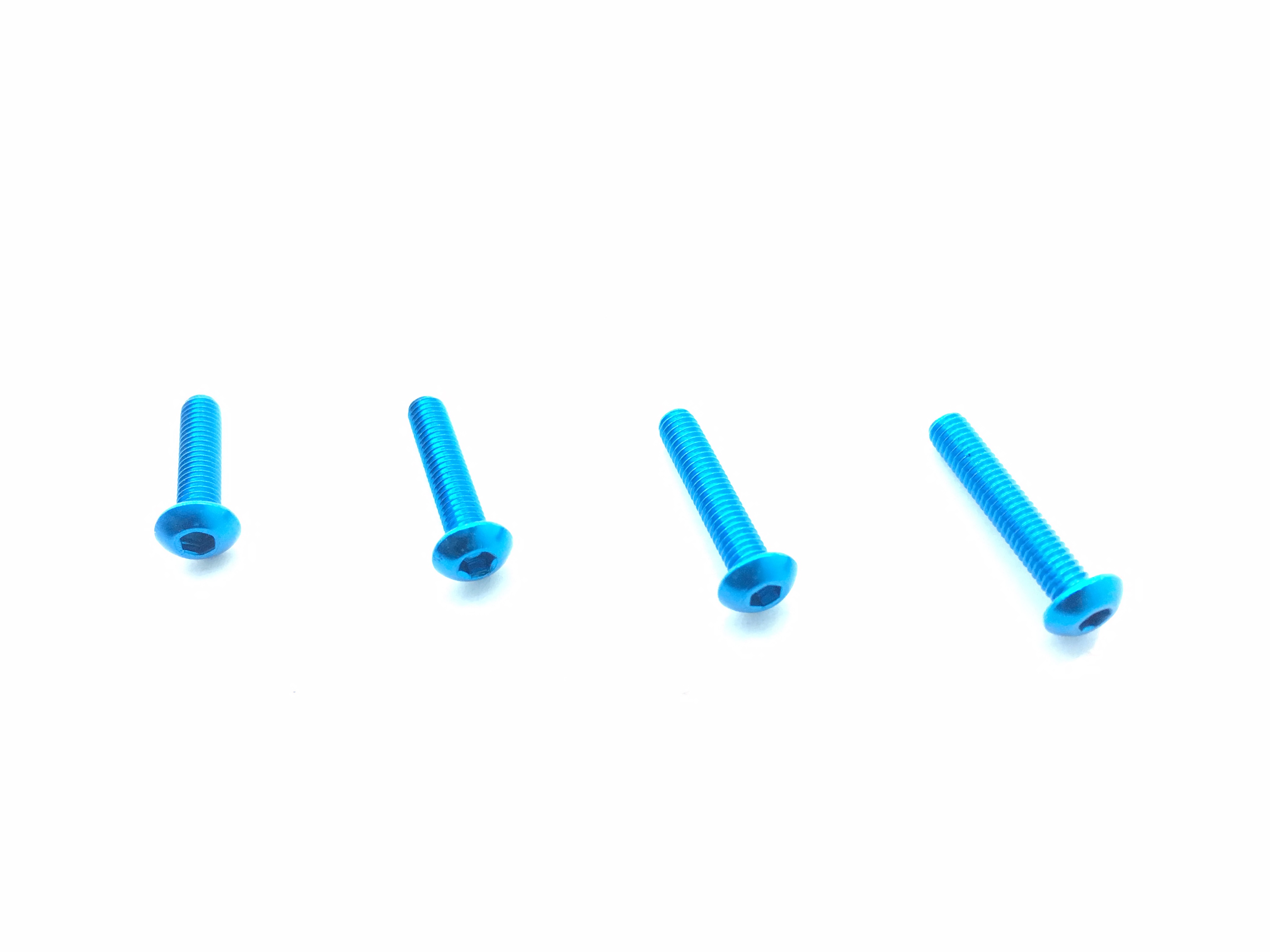 Aluminum Hex Socket Button Head Screw 3X12 Tamiya Blue 4 pcs.