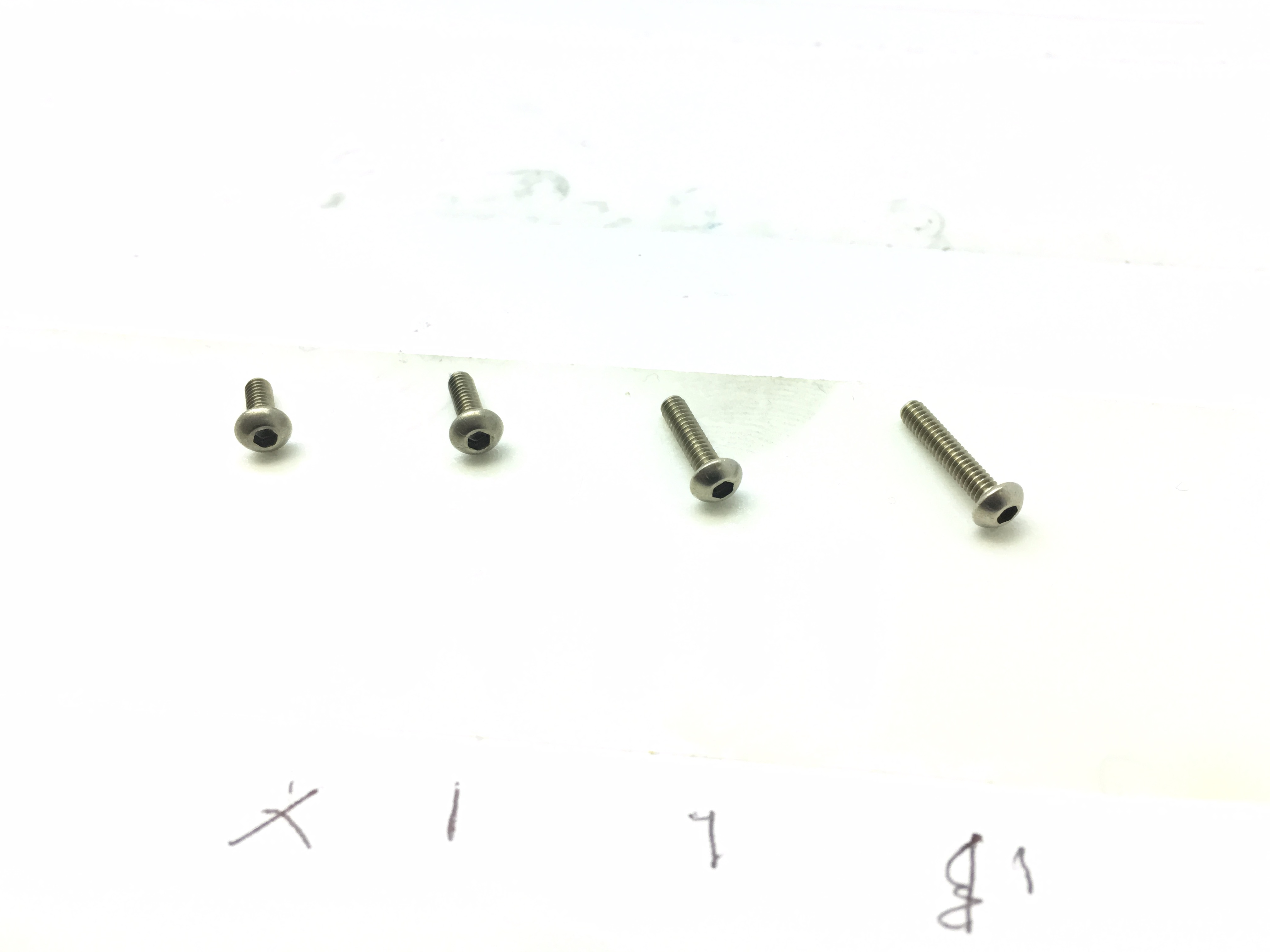 2X5 Titanium Hex Socket Button Head Screw (6 pcs.)