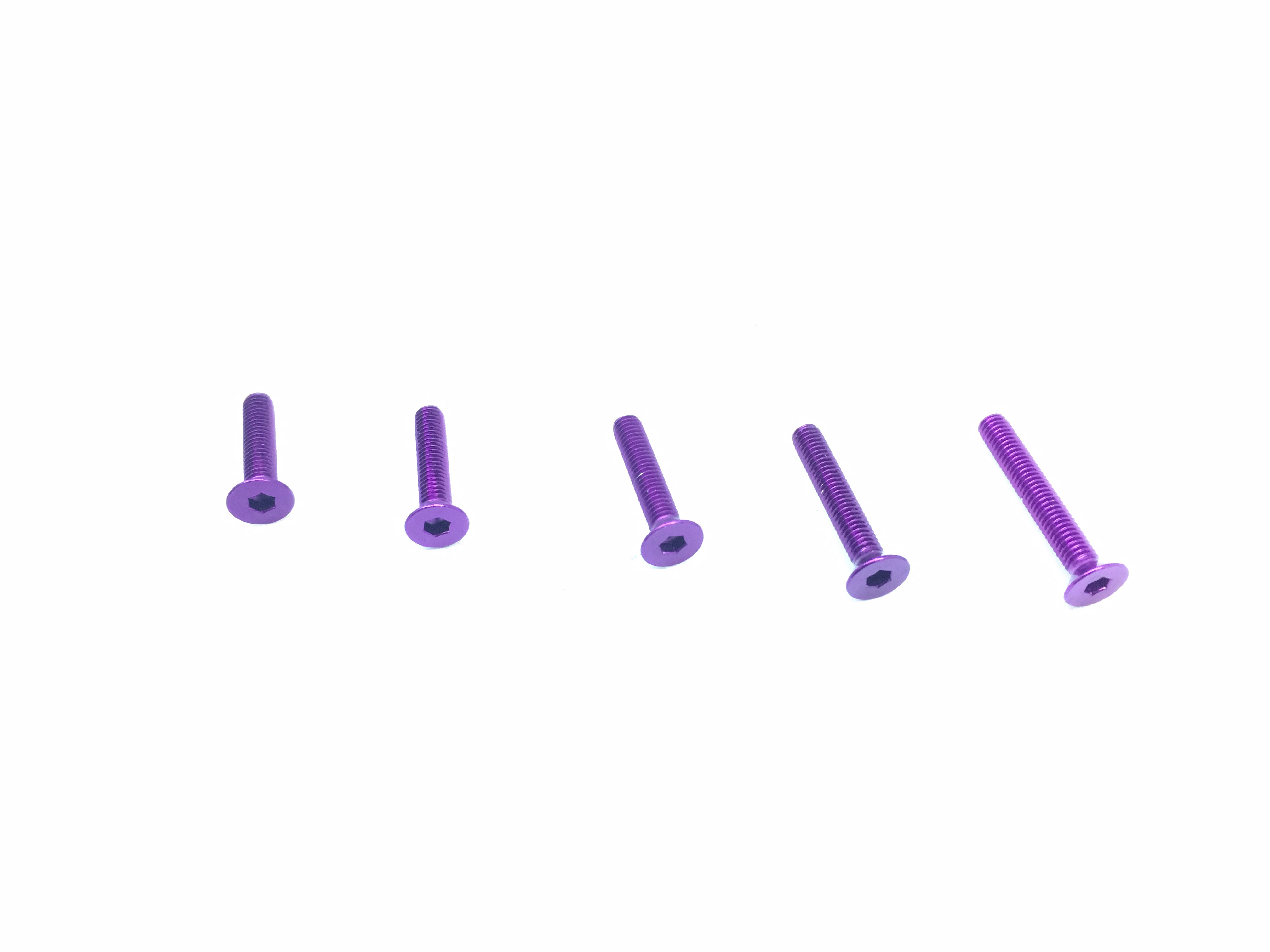 Aluminum Hex Socket Countersunk Screw 3X14 Purple 4 pcs.