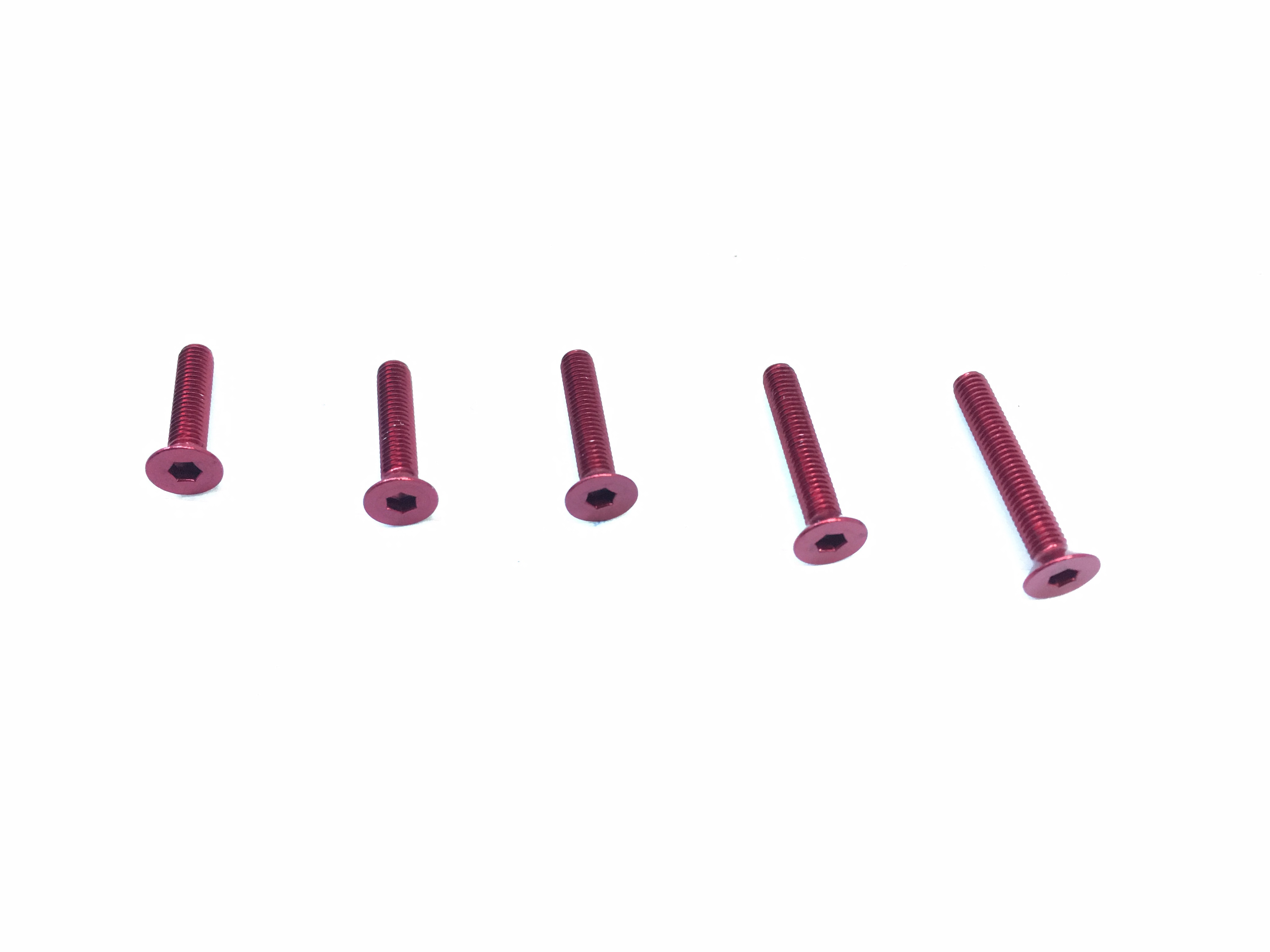 3X14 Hex Socket Countersunk Screw (Red /4 pcs.)