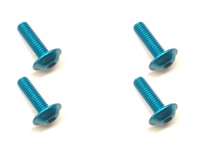 Aluminum Flanged Screw 3×10 Light Blue 4 pcs.