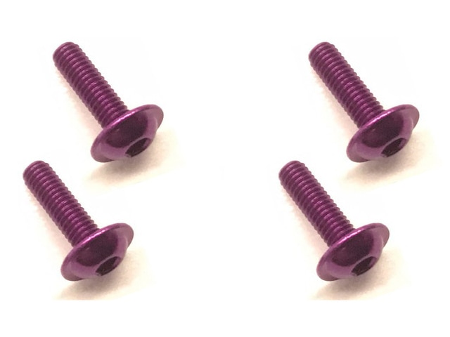 Aluminum Flanged Screw 3×10 Purple 4 pcs.