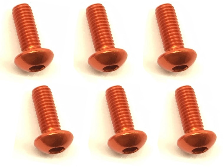 3x8ヘックスボタンジュラルミンビス(オレンジ/6本入)