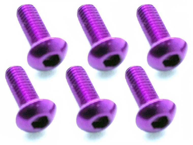 3x8 Hex Socket Button Head Screw (Purple /6 pcs.)