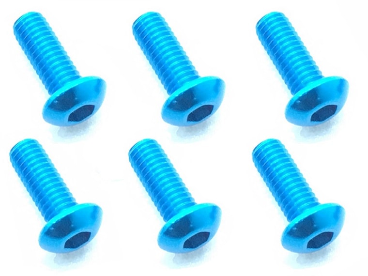 3x8 Hex Socket Button Head Screw (Light Blue /6 pcs.)