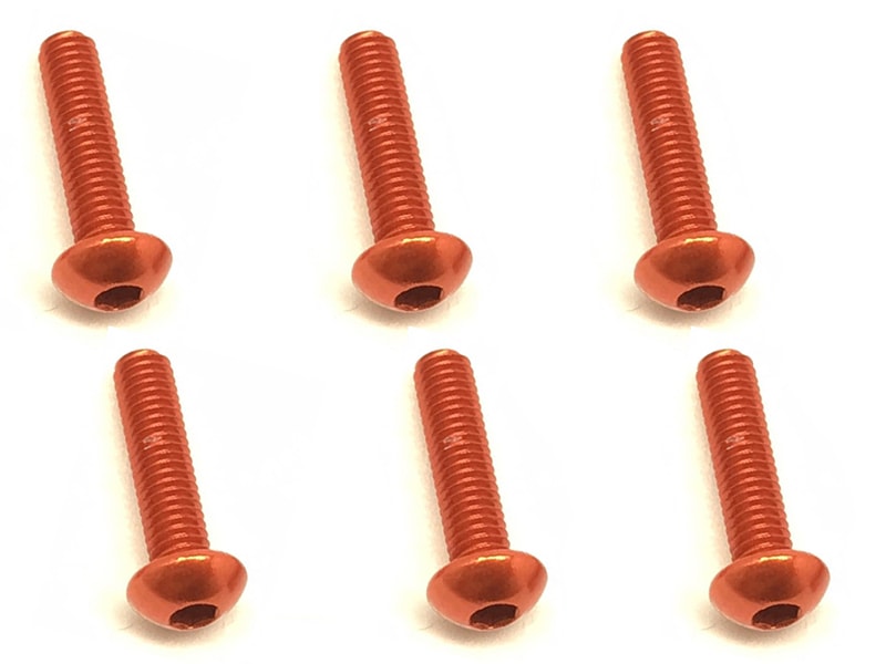 3x12 Hex Socket Button Head Duralumin Screw (Orange /6 pcs.)
