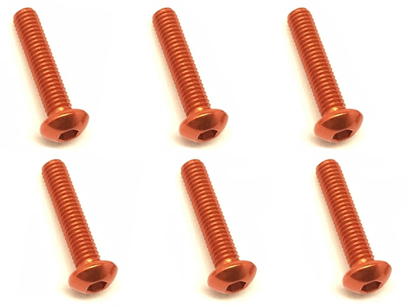3x14 Hex Socket Button Head Duralumin Screw (Orange /6 pcs.)