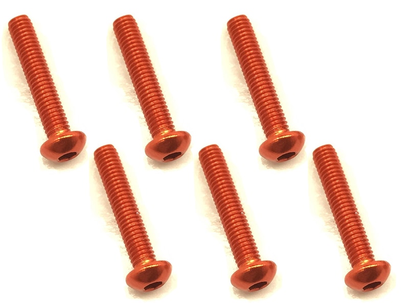 3x16 Hex Socket Button Head Duralumin Screw (Orange /6 pcs.)