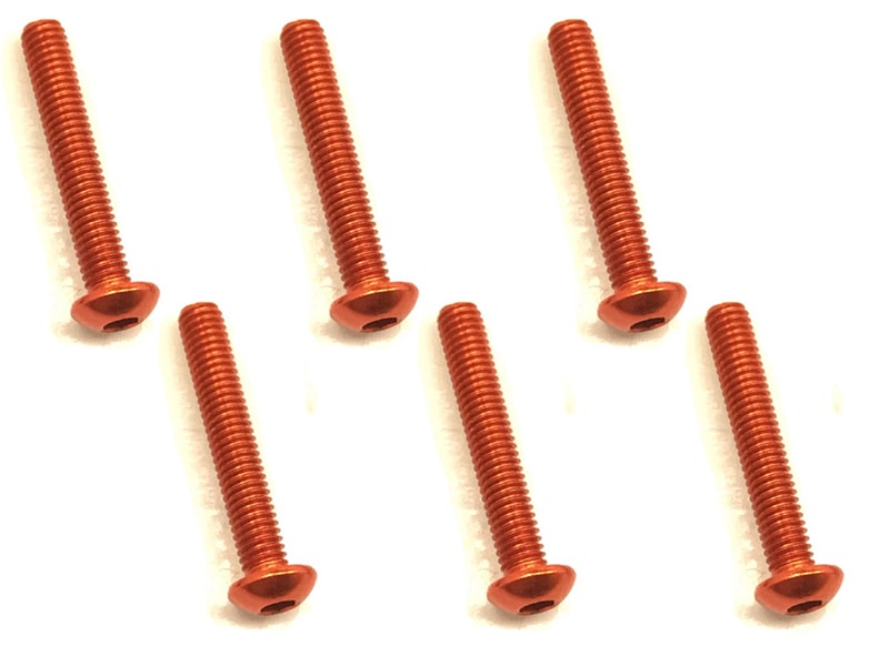 3x18 Hex Socket Button Head Duralumin Screw (Orange /6 pcs.)