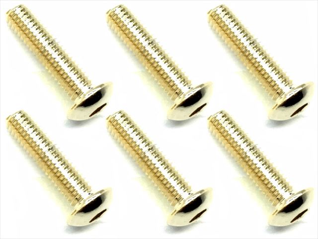 3×12 ステンレスヘックスボタンビス(6本入) 24Kゴールドメッキ 3×12 Stainless steel hex Pan Head Screw (6 pcs.) 24K gold plating