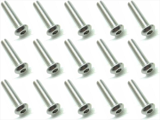 3X14 Stainless Steel Hex Socket Button Head Screw (15 pcs.)