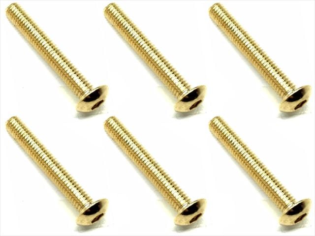 3×20 ステンレスヘックスボタンビス(6本入) 24Kゴールドメッキ 3×20 Stainless steel hex Pan Head Screw (6 pcs.) 24K gold plating