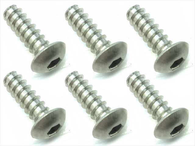 Titanium Hex Socket Button Head Tapping Screw 4X12 6 pcs.