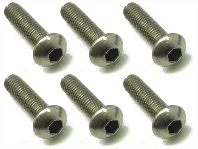 Titanium Hex Socket Pan Head Screw 3X12 6 pcs.