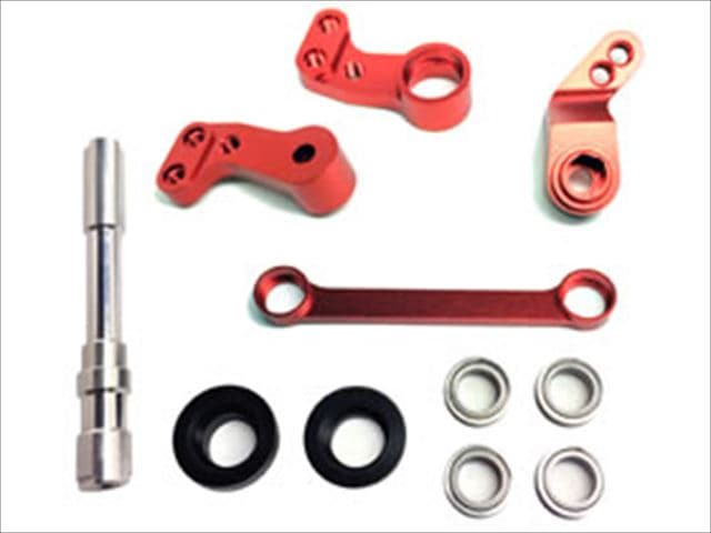 アルミステアリングクランクフルセット(レッド) タミヤCC-01用 Aluminum steering wheel crank full set (red) TAMIYA CC-01