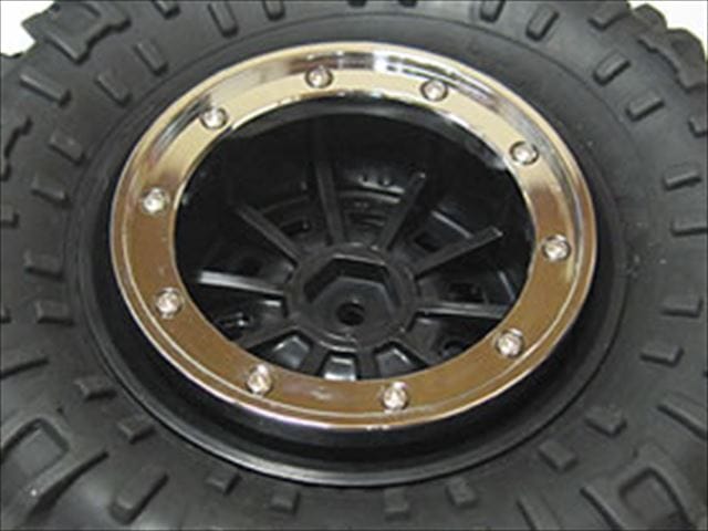 クロームアルミホイールリング タミヤCR-01用 Chrome Aluminum wheel ring (for TAMIYA CR-01)