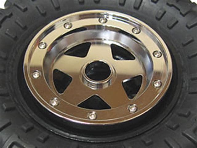クロームアルミホイールリング タミヤCR-01用 5本スポーク Five chrome Aluminum wheel rings (for TAMIYA CR-01) spokes