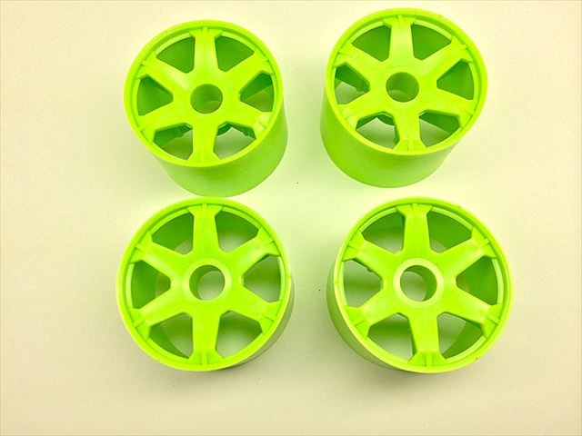 ファイバーレス6本フロントホイール(グリーン)S-FLEX 4個入 Front wheel S-FLEX (green) pcs. of 6 Fiberless 4 pcs.