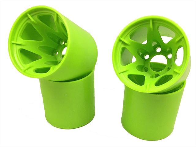 ファイバーレス6本リヤホイール(グリーン)S-FLEX 4個入 Rear wheel S-FLEX (green) pcs. of 6 Fiberless 4 pcs.