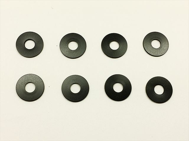 Wide Adjustment Collar (0.5t) 1/12 General-Purpose Black 8 pcs.