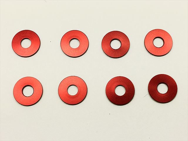 Wide Adjustment Collar (0.5t) 1/12 General-Purpose Red 8 pcs.