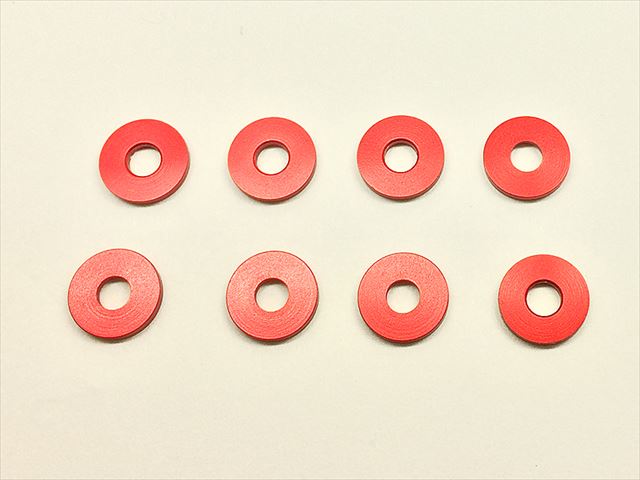 Wide Adjustment Collar (1.0t) 1/12 General-Purpose Red 8 pcs.
