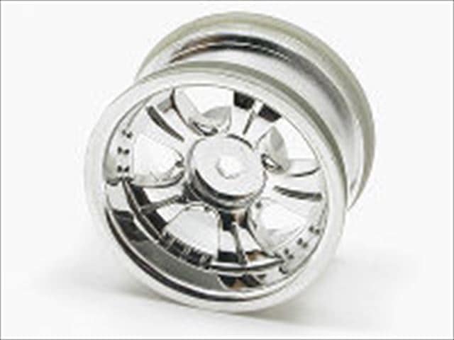 5本スポークメッキホイールワイドオフセット4 タミヤMシャシー用 2個入 spoke plating wheel width 5offsets 4 (for TAMIYA M chassis)