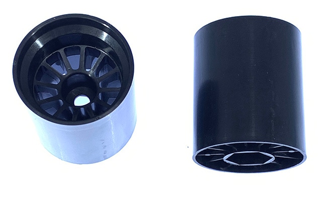 スポンジタイヤ用大径リヤホイール(F-1用) 2pcs Rear wheel for sponge tires. 38.6mm large diameter specification. Black. 2pcs