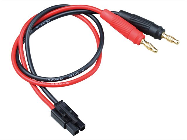 充電ジャック＆タミヤオス黒コネクターコード 400mm Charge Jack & TAMIYA male black connector code (400mm)