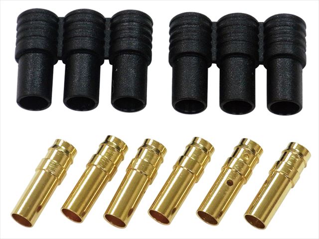 3連ハウジング付3.5ヨーロピアンコネクター ブラシレスモーター用 メス2セット Two connector (for Brushless motor) Female sets of 3.5 European with three ream housing