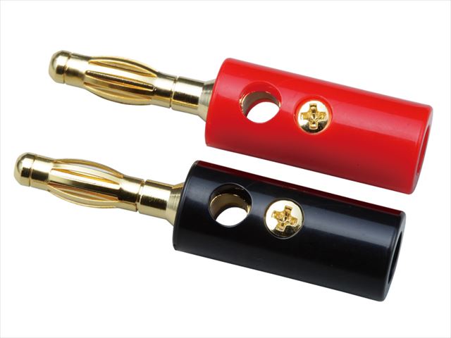 バナナコネクターセット（赤、黒）ゴールドプラグ Banana connector set (red & black) gold plug