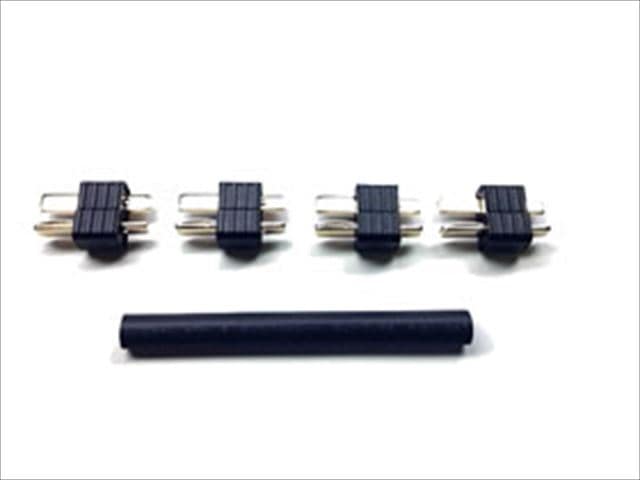 T型2Pコネクター オス4個入 ブラック T type 2P connector (Male 4 pcs.) black