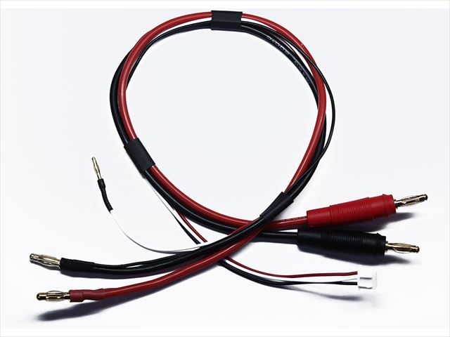 LipoΦ4ヨーロピアン&電源ジャック付2Sコネクターコード400mm  Lipo Φ 4 European & 4mm banana plugs attaching 2 S connector Lead 400mm
