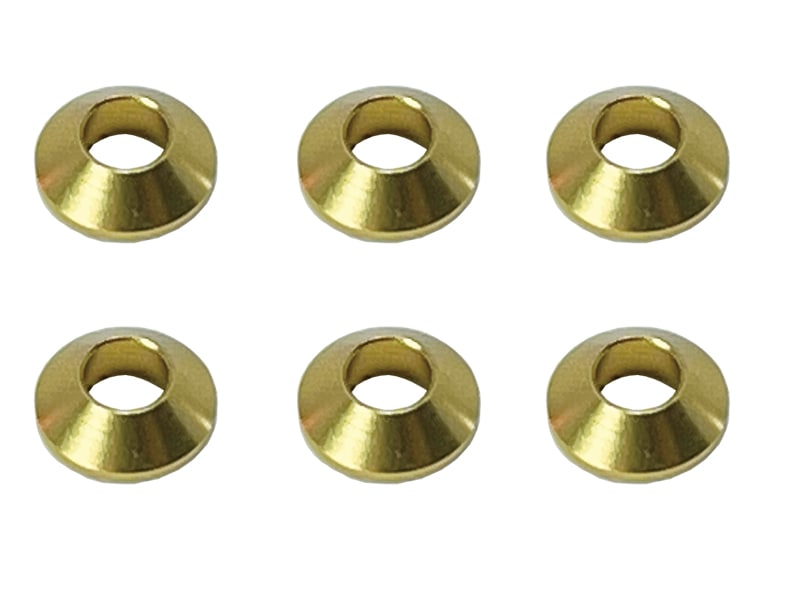 Aluminum M3 Tapered Washer Gold 6pcs Aluminum M3
