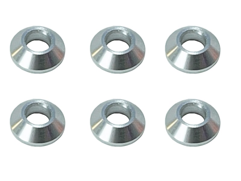 アルミM3テーパーワッシャー シルバー 6pcs Aluminum M3 taper Collars (silver)