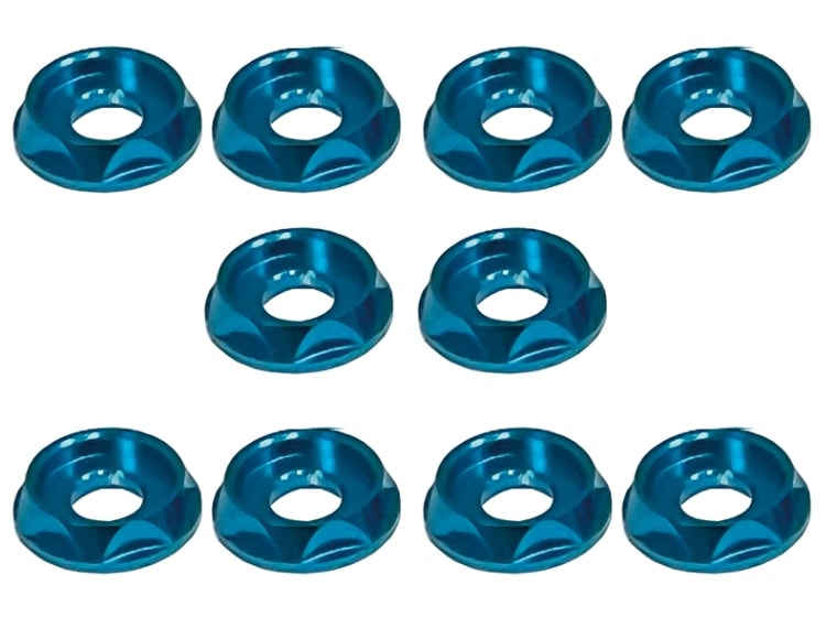 Aluminum Washer (for M3 CAP Screw)(Light Blue) 10pcs Aluminum M3
