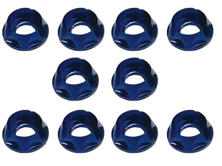 M4 CAPビス用アルミワッシャー(濃ブルー) 10pcs Aluminum M4 dish washer for cap screw(Dark Blue) 10 pcs.
