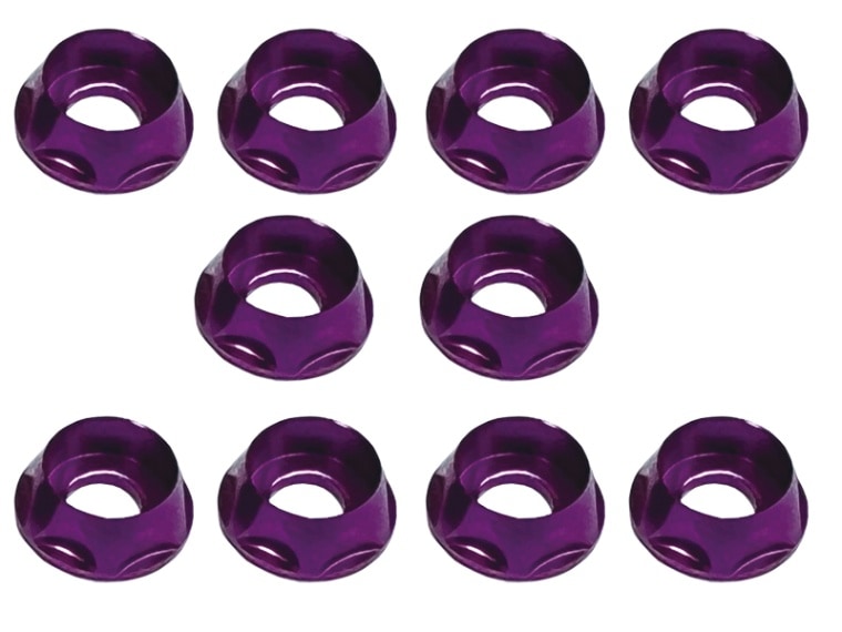 Aluminum Washer (for M4 CAP Screw)(Purple) 10pcs Aluminum M4