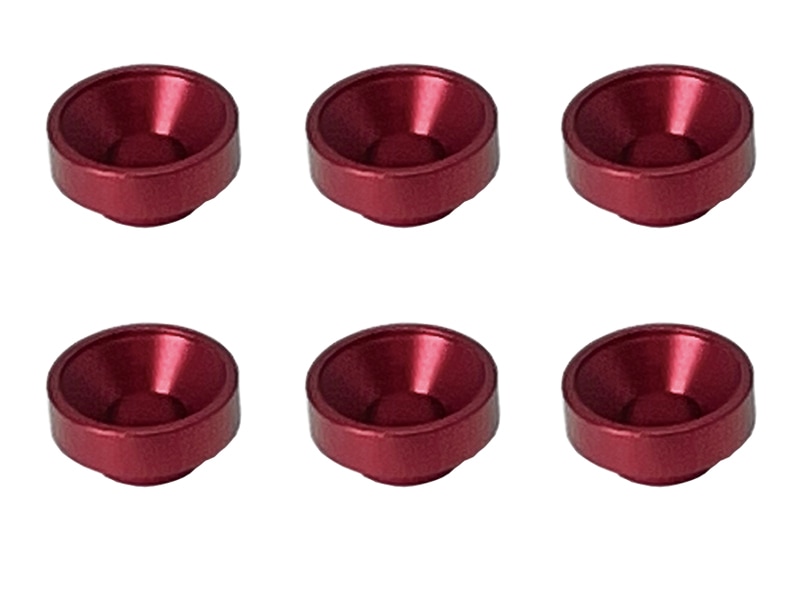 Aluminum With Locating Boss Countersunk Washer Red 6 pcs.