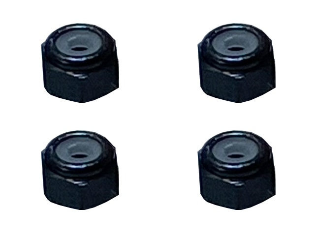 アルミナイロンナット M2 (ブラック) 4pcs 2mm Aluminum nylon nut (black)
