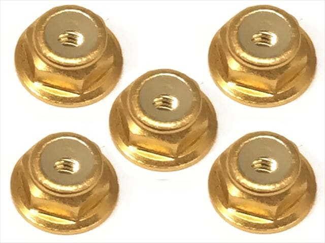 2mm アルミフランジナイロンナット ゴールド