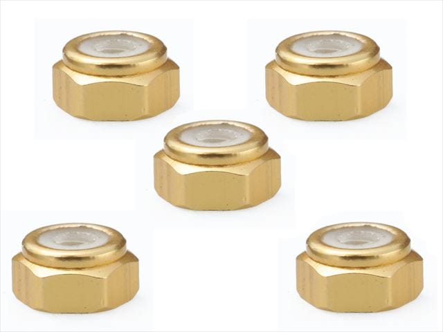 2mm アルミナイロンナット ゴールド 2mm Aluminum nylon nut (gold)