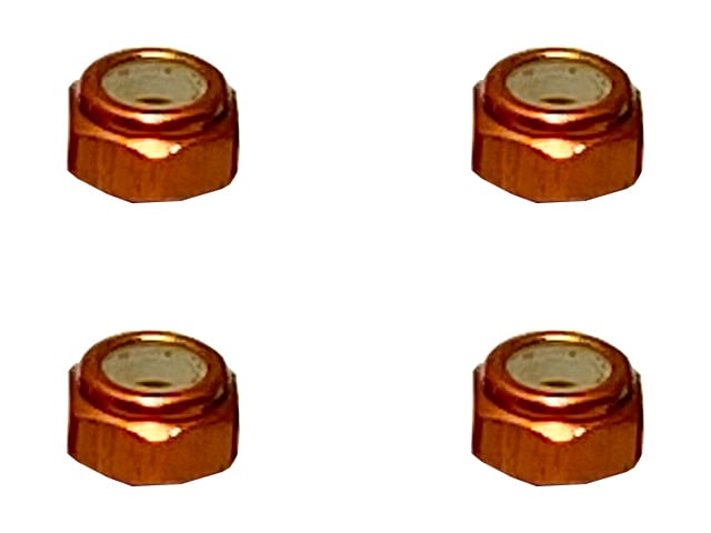 Aluminum Thin Nylon-Insert Nut M2 (Orange) 4pcs