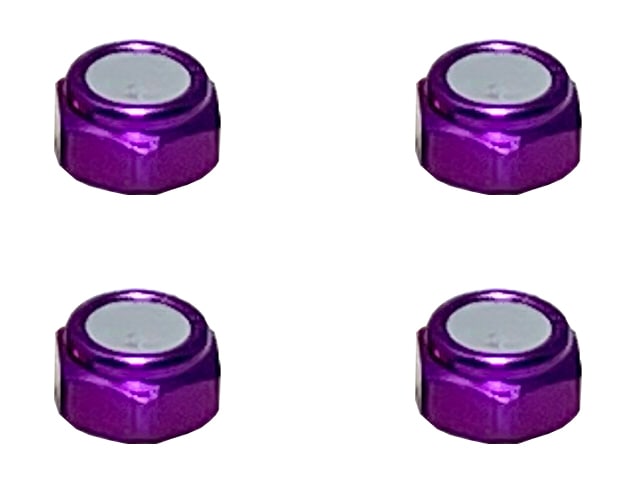 アルミ薄型ナイロンナット M2 （パープル) 4pcs