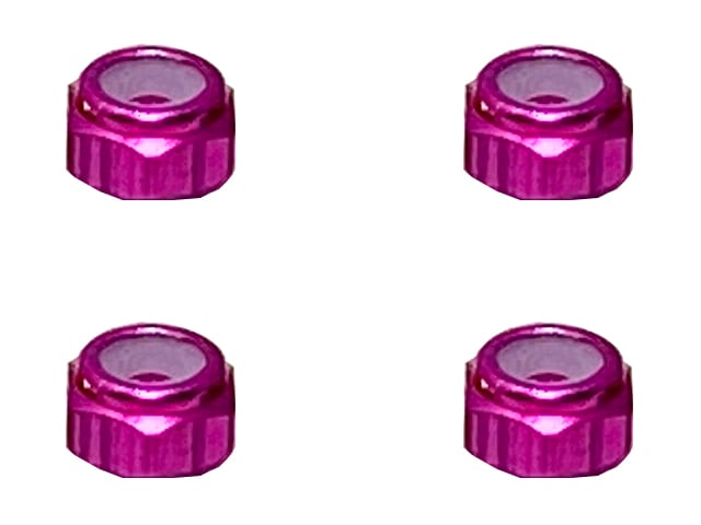 Aluminum Thin Nylon-Insert Nut M2 (Pink) 4pcs