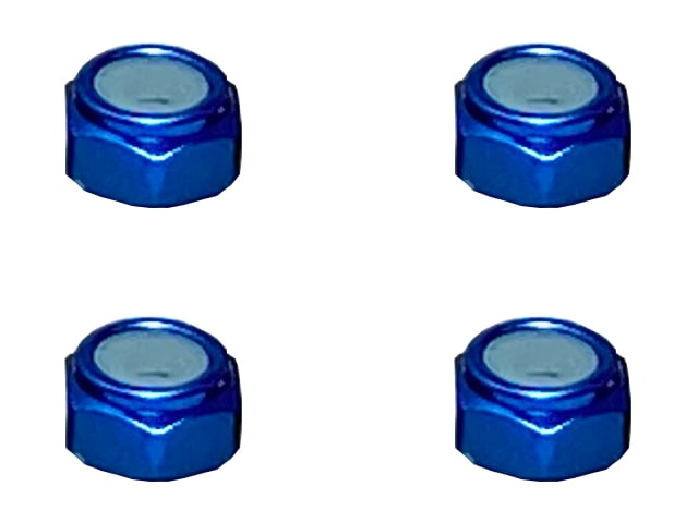 アルミ薄型ナイロンナット M2 （濃ブルー) 4pcs