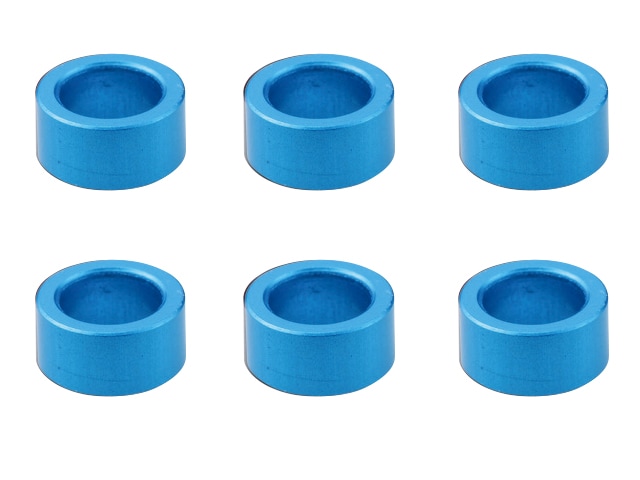 M4アルミカラー φ6×4×3.0t (ライトブルー)6個入り Aluminum Collar 6 φ6×4×3.0t (TAMIYA Blue)