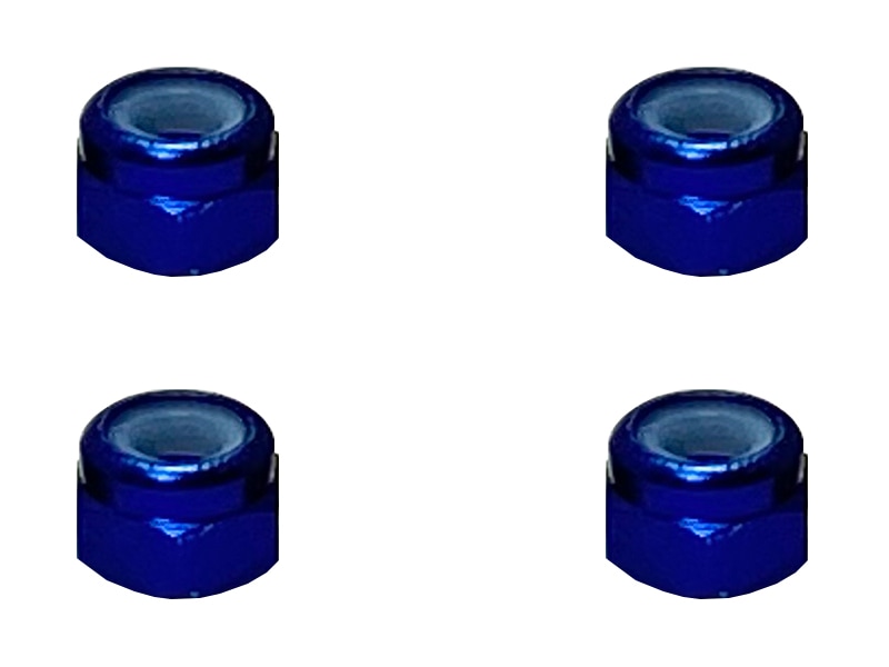 Aluminum Nylon-Insert Nut M3 (Dark Blue) 4pcs
